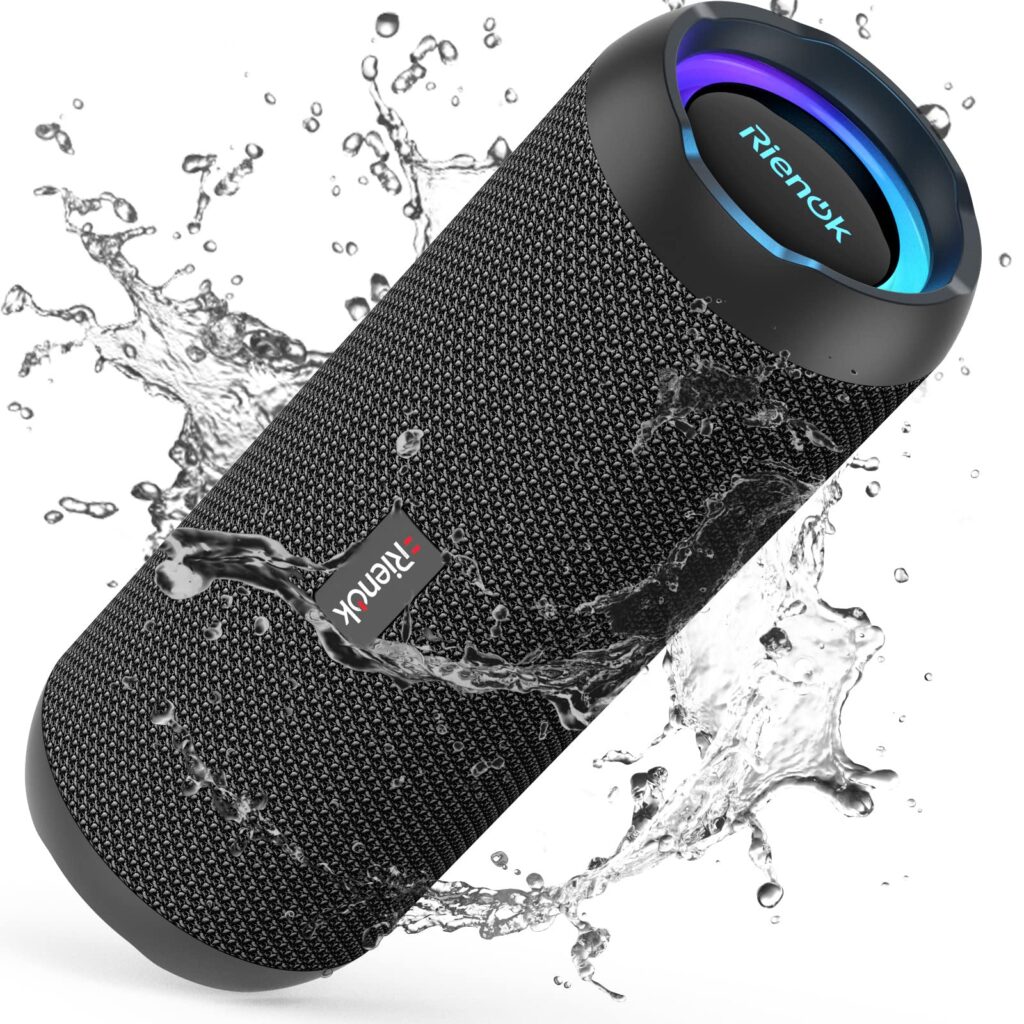 Disfruta del RIENOK Altavoz Bluetooth Inalámbrico Portátil con Sonido Estéreo y Impermeabilidad