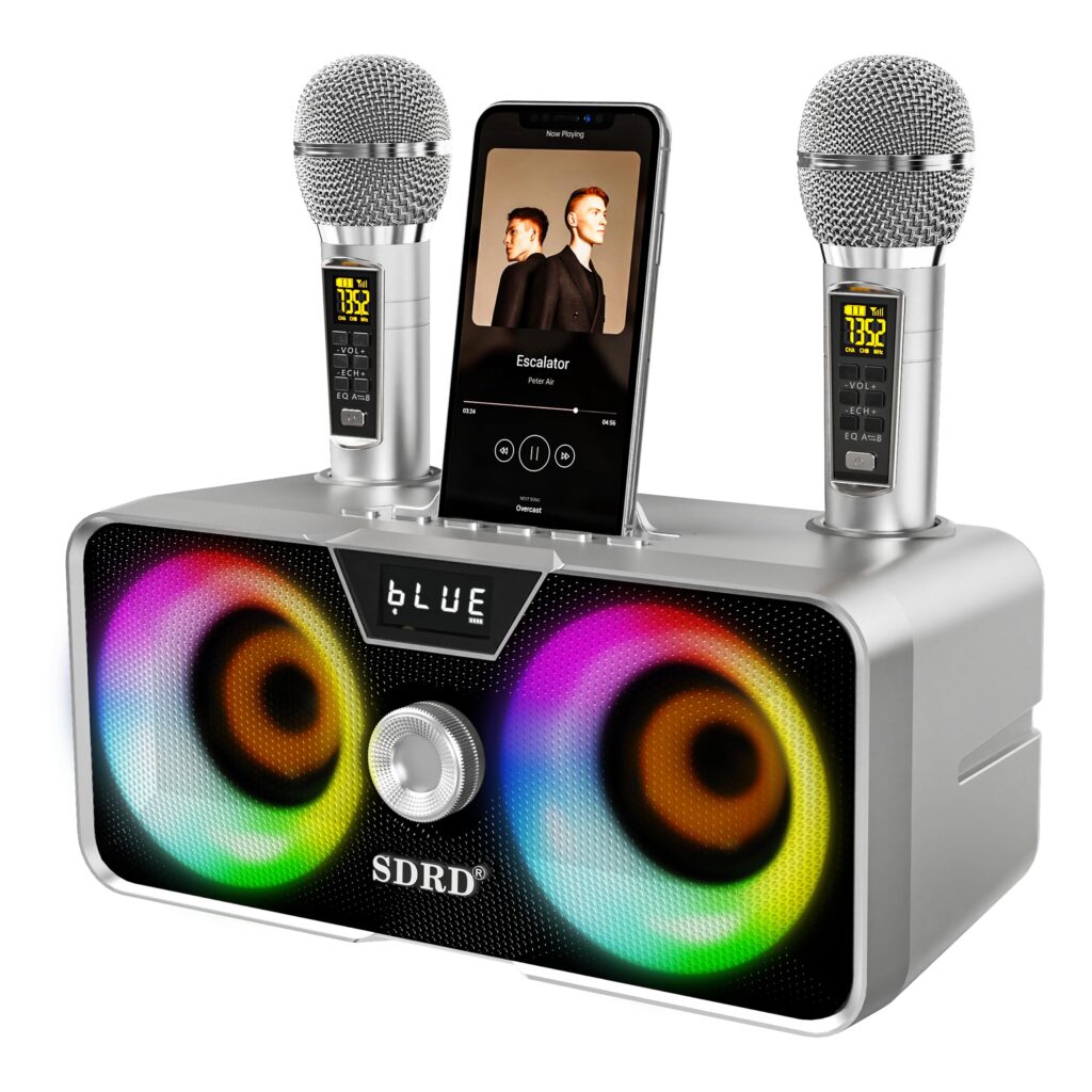 Máquina de Karaoke con micrófonos inalámbricos y altavoz portátil para fiestas inolvidables