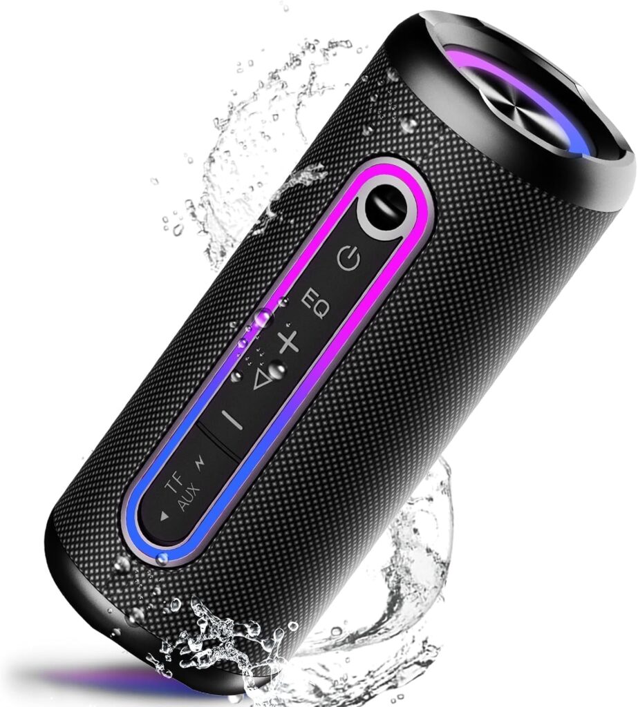 Taopodo Altavoz Bluetooth Potente con Luz LED y Modos de Sonido Personalizados