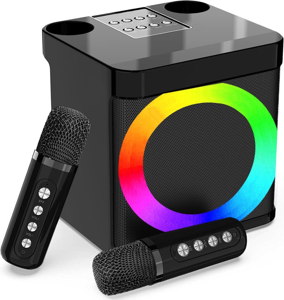 Karaoke Profesional con Dos Micrófonos Inalámbricos para Fiestas Inolvidables y Diversión Asegurada
