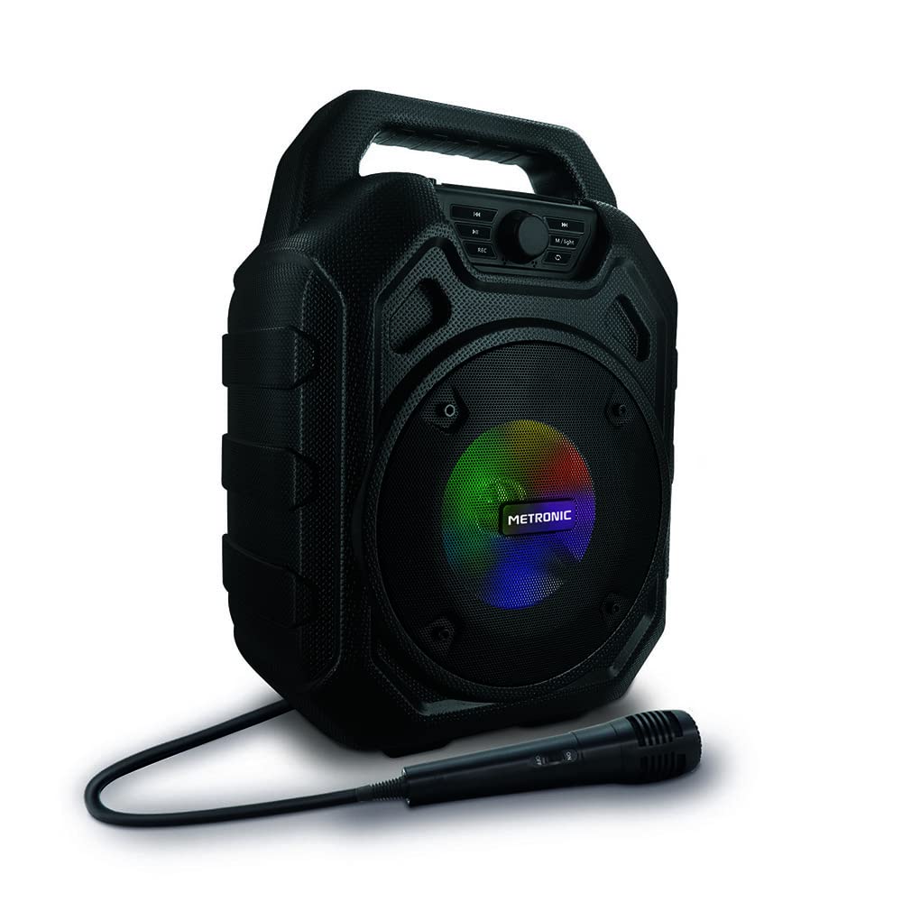 Metronic Altavoz Bluetooth Potente para Llevar con Luz LED y Micrófono Incluido