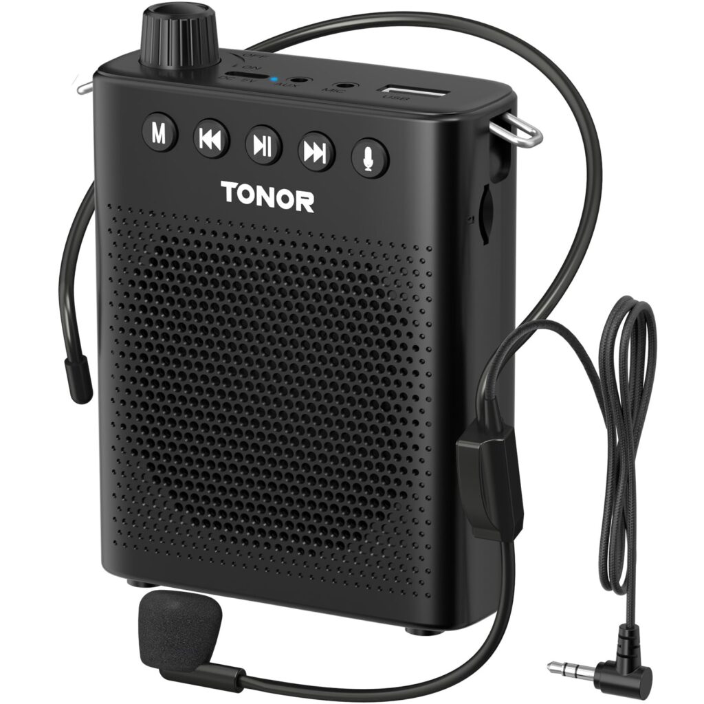 Tonor Amplificador de Voz Bluetooth Portátil, Ideal para Profesores y Presentaciones Efectivas